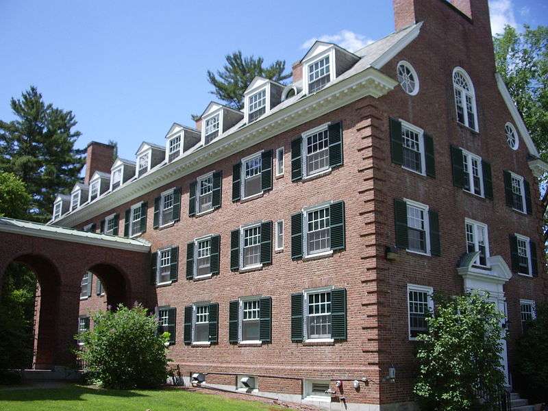 This is an angled shot of a college campus building.