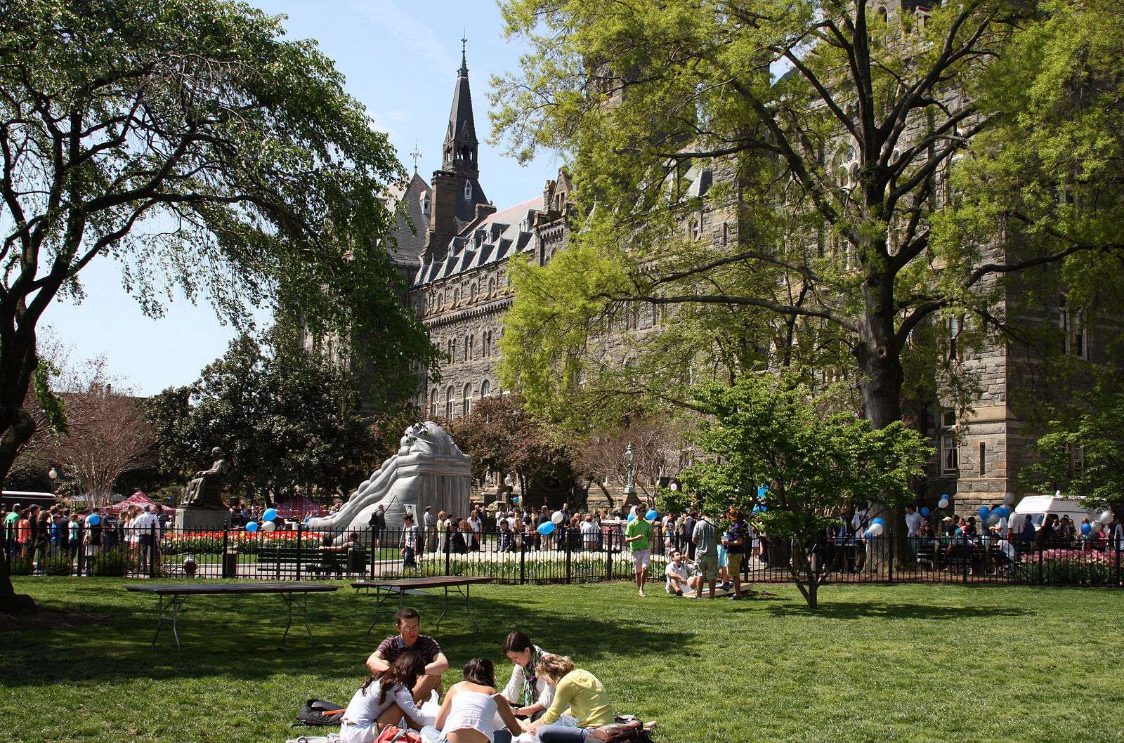 Students celebrate Georgetown Day at Georgetown University.