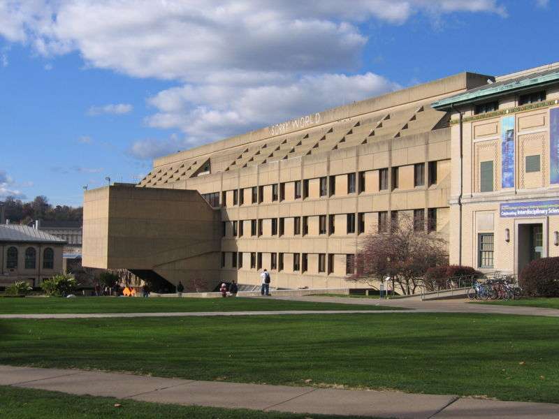 This is a wide shot of a Carnegie Mellon facility.